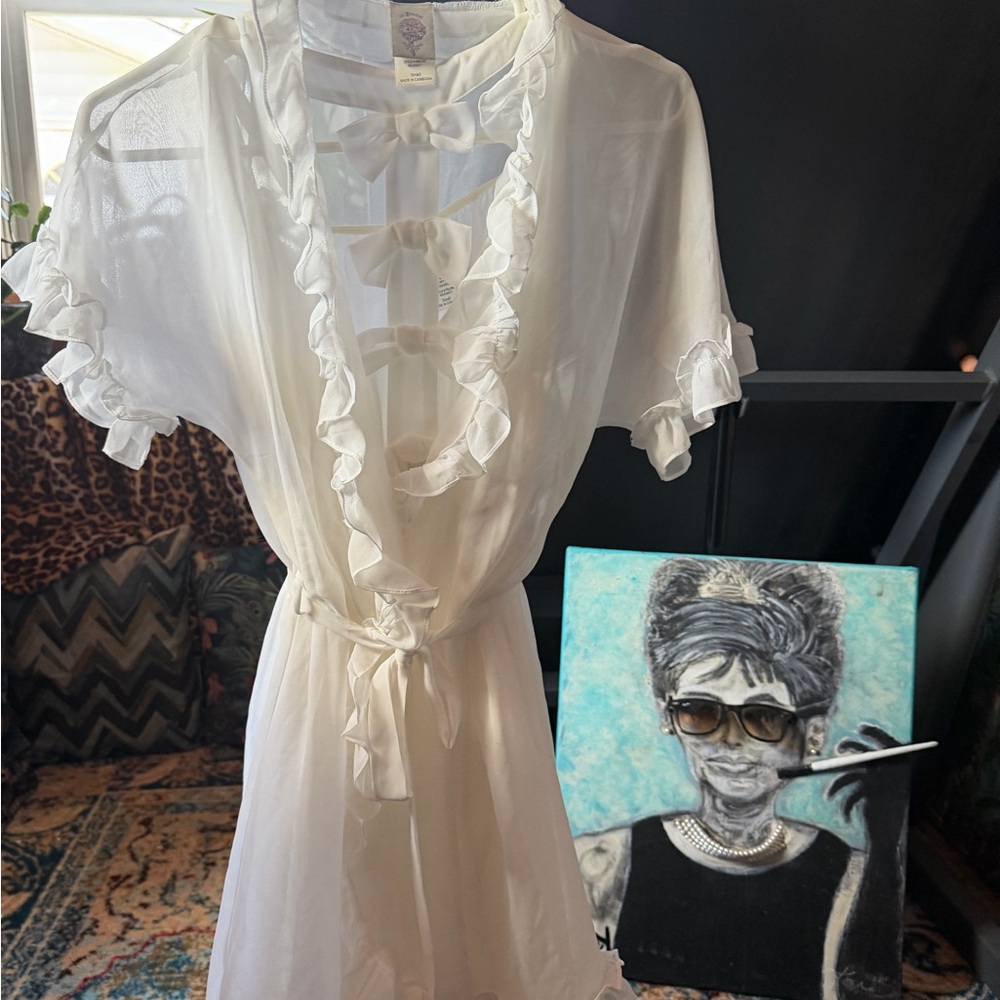 Jonquil in Bloom  Sheer White 3 PIECES lingerie set